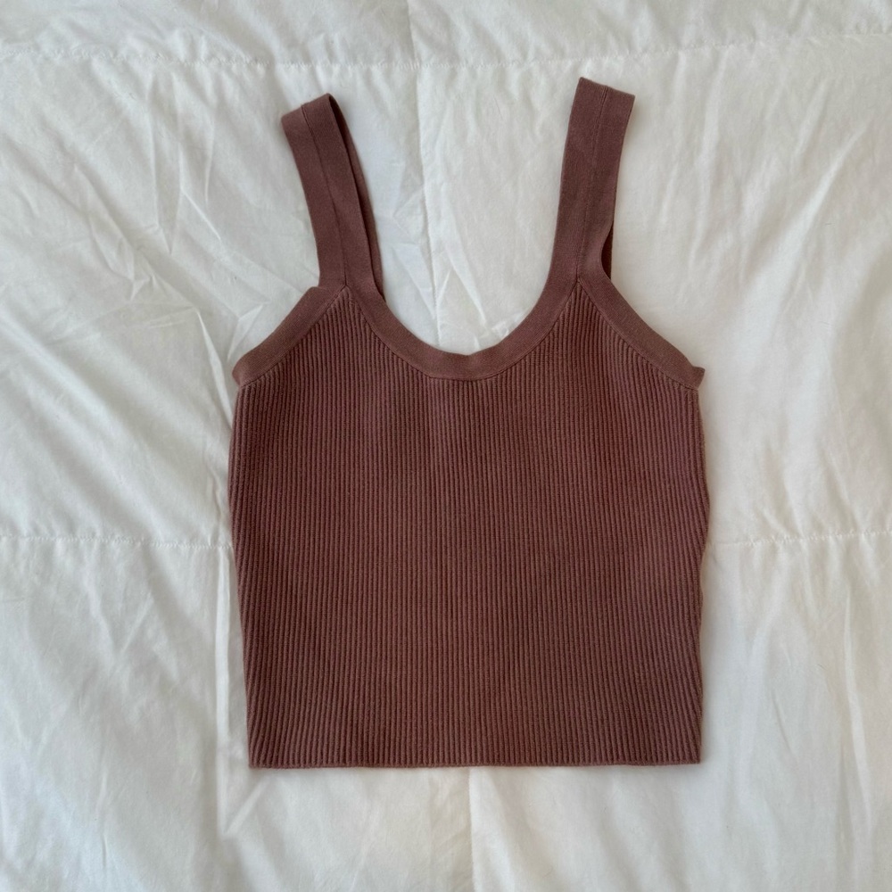 Abercrombie & Fitch Brown Fitted Crop Tank Top